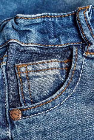 Mid Blue Denim Patch Jeans (3mths-6yrs)